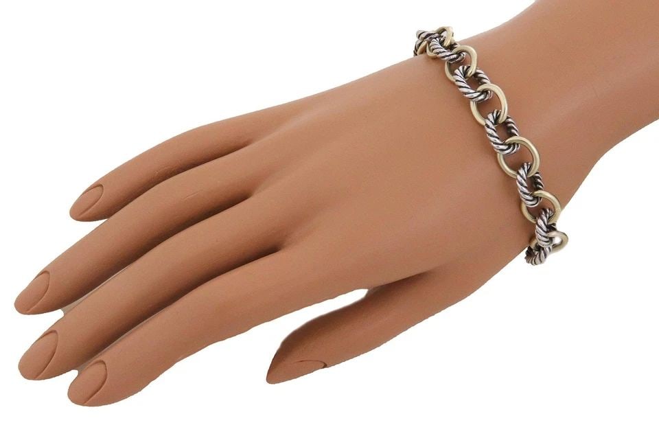 DAVID YURMAN BRACELET 18K YELLOW GOLD STERLING OVAL CABLE LINK BRACELET (1 of 1)