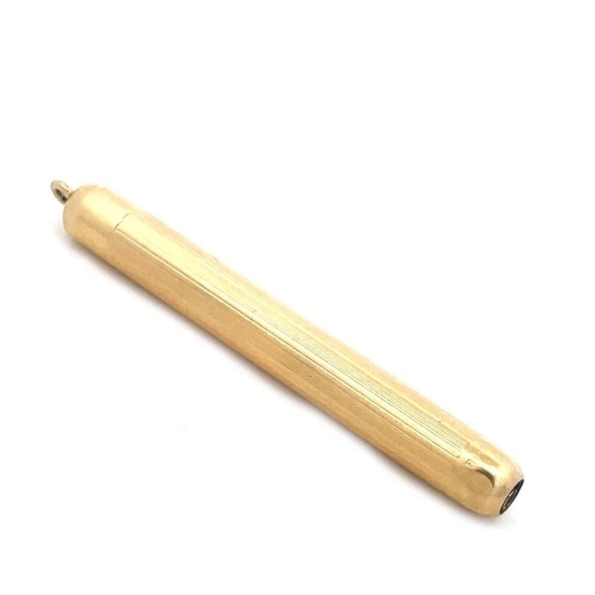 CARTIER GOLD RECTACTABLE PENDANT PENCIL VINTAGE 14K YELLOW LONG BARREL SHAPE (1 of 2)