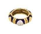 DIAMOND ENAMEL 14K TWO TONE GOLD HEARTS DOME BAND RING LIQUIDATION! (1 of 1)