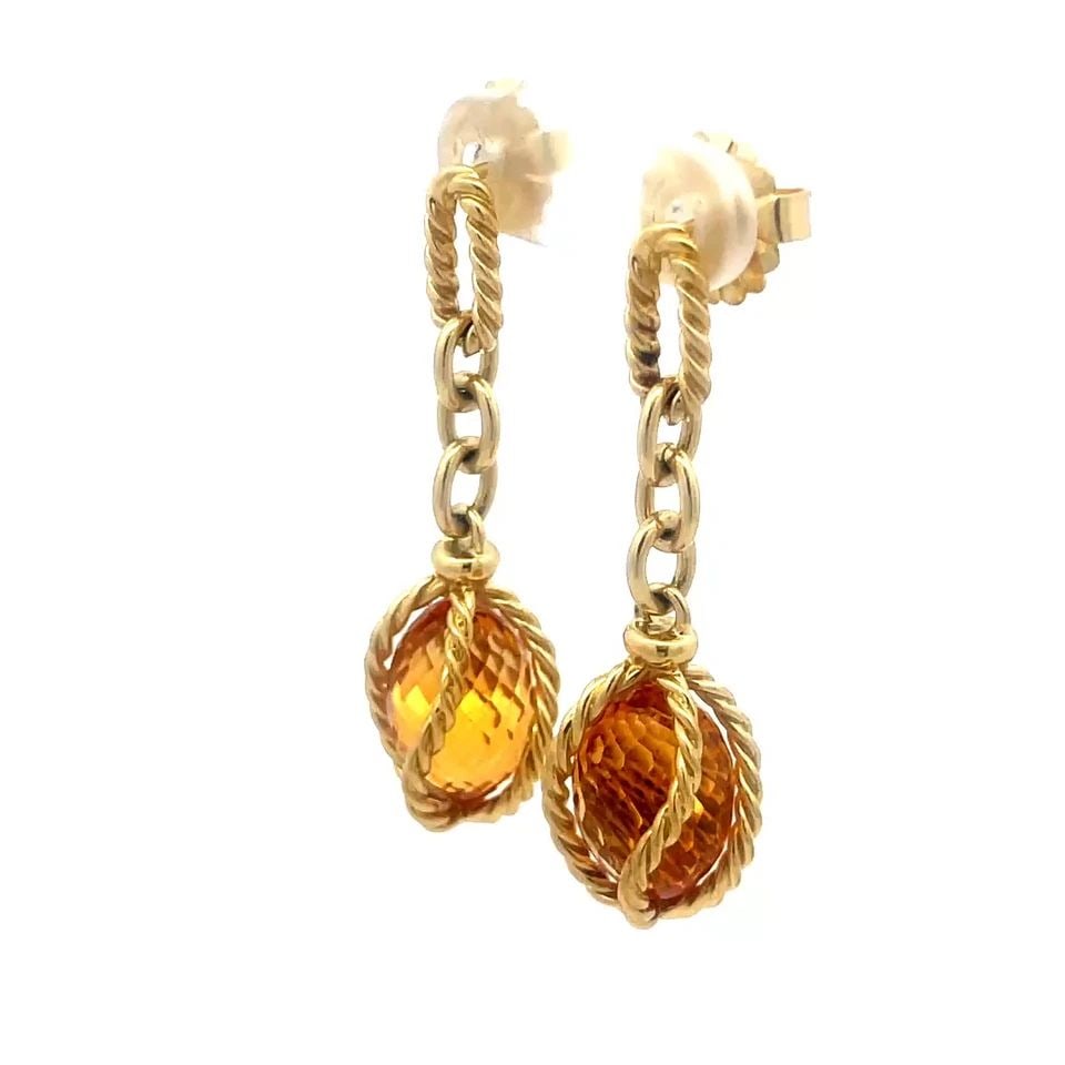 DAVID YURMAN LANTANA GOLD EARRINGS GEMSTONE 18K YELLOW DANGLE STYLE: DAVID YURMAN LANTANA GOLD EARRINGS GEMSTONE 18K YELLOW DANGLE STYLE From his Lantana Collection, these David Yurman gold earrings are a stunning piece of fine jewelry featuring a vibrant briolette cut