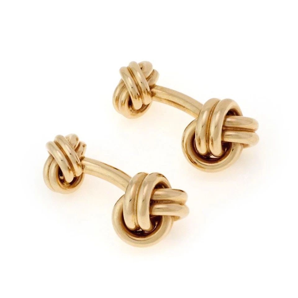14K YELLOW GOLD LOVE KNOT STUD CUFFLINKS LIQUIDATION (1 of 2)