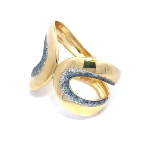IPPOLITA STARDUST GOLD DIAMOND BRACELET SAPPHIRE 6CT 18K YELLOW WIDE HEAVY BAND (1 of 2)