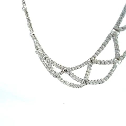DIAMOND 18K WHITE GOLD LATTICE WIDE COLLAR NECKLACE 17 CARATS TOTAL (1 of 2)