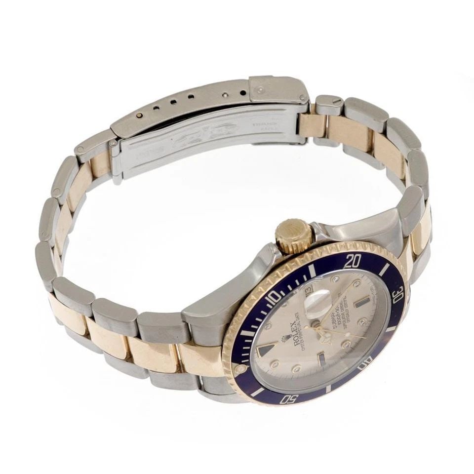 ROLEX SUBMARINER DIAMOND DATE STEEL 18K GOLD MEN'S WATCH 16613 (1 of 2)