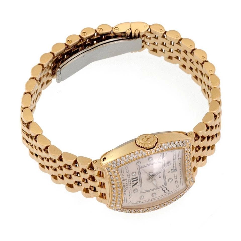BEDAT & CO. NO.3 DIAMOND BEZEL 18K GOLD DATE AUTOMATIC WRIST WATCH #314 (1 of 2)