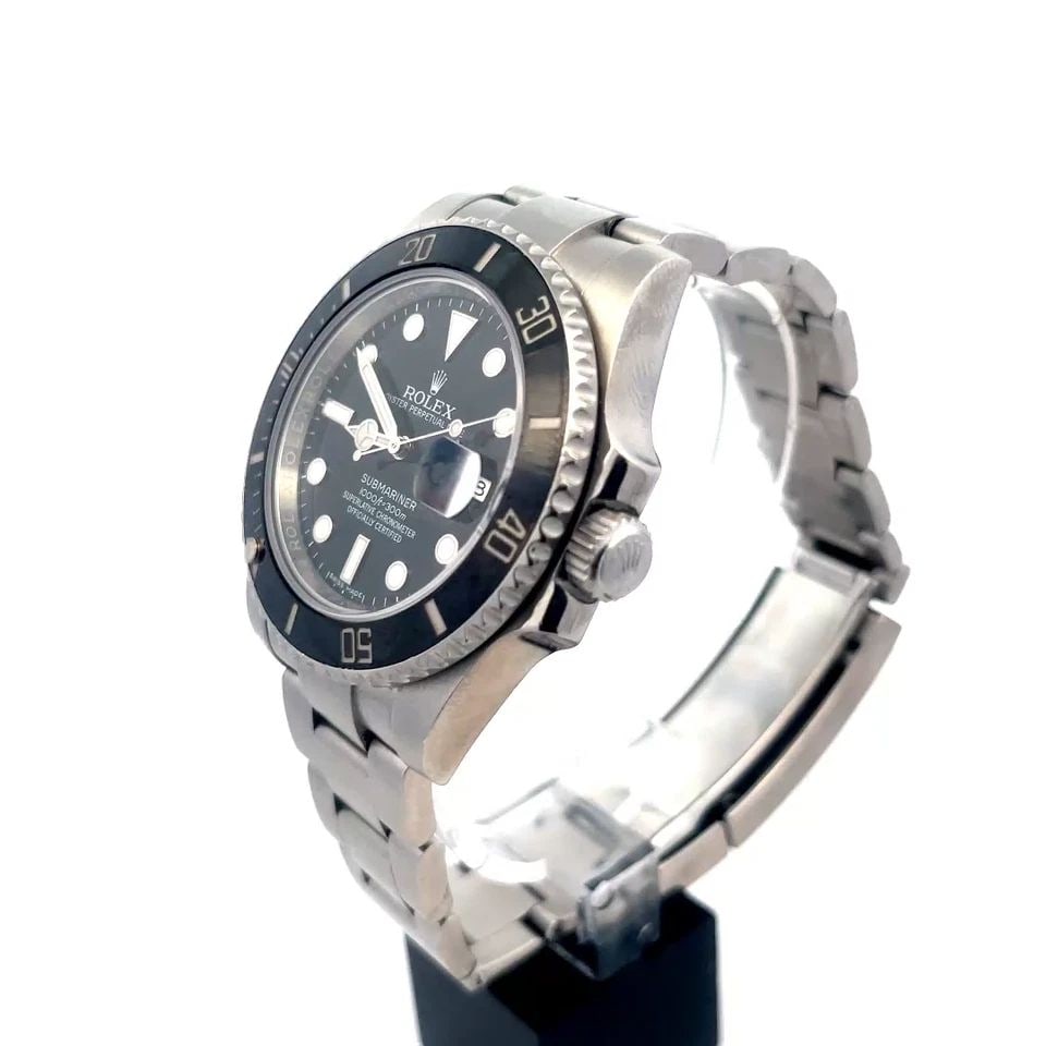 ROLEX OYXTER SUBMARINER WATCH BLACK DIAL DATE 40MM STEEL #116610 (1 of 2)