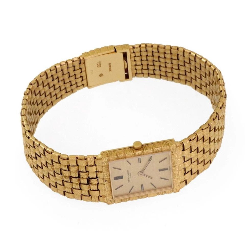 VACHERON CONSTANTIN MEN'S WATCH HAND WIND 18K YELLOW GOLD BASKET WEAVE (1 of 2)