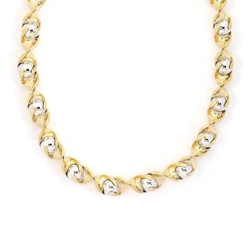 MARINA B NECKLACE 18K YELLOW GOLD TWO TONE SWIRL BEAD STYLE ILLUSION STYLE (1 of 1)