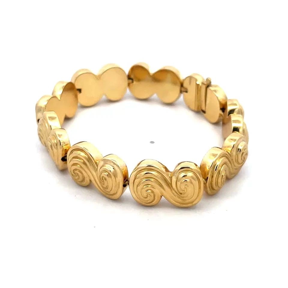 TIFFANY & CO. SPIRO GOLD BRACELET 18K YELLOW VINTAGE S LINK W/BOX (1 of 2)