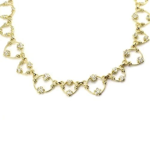 JUDITH RIPKA 2.80CT DIAMOND 18K YELLOW GOLD FANCY CIRCLE LINK NECKLACE (1 of 1)