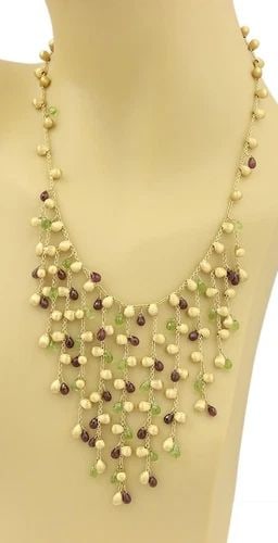 MARCO BICEGO PARADISE GOLD NECKLACE GEMSTONE 18K YELLOW FRINGE STYLE (1 of 1)