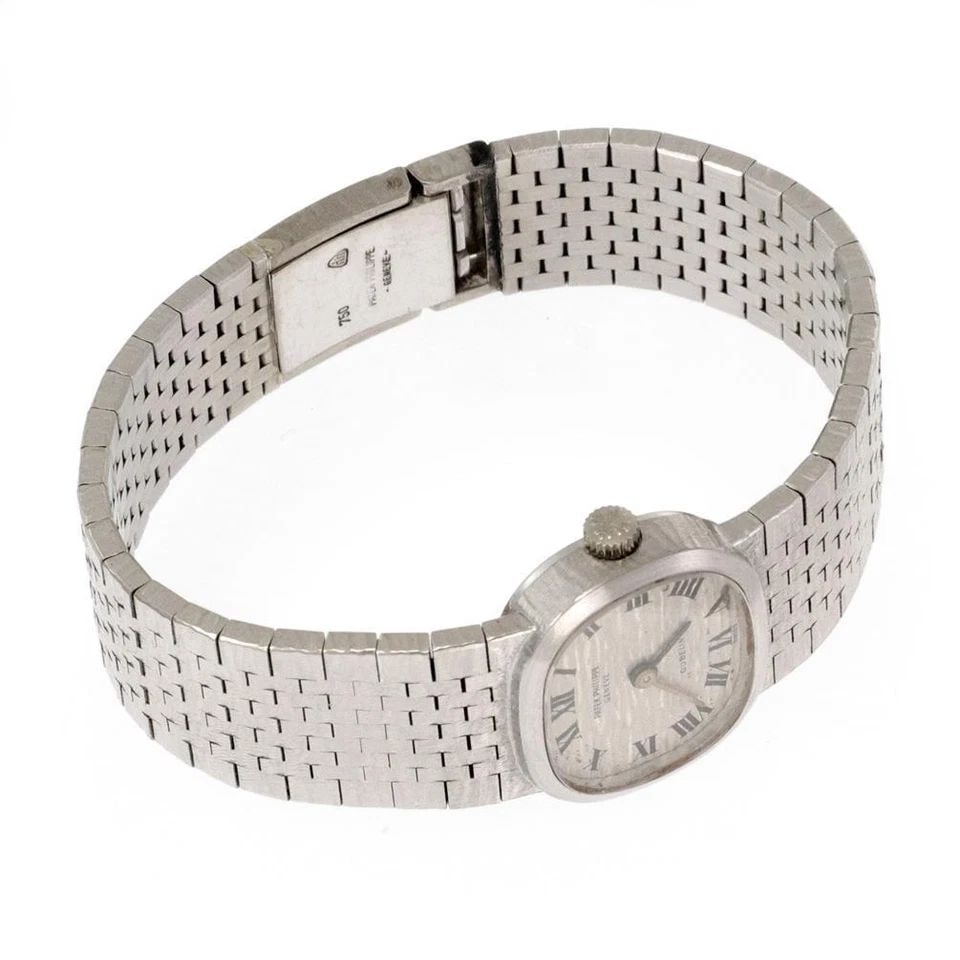 VINTAGE PATEK PHILIPPE 18K WHITE GOLD HAND WIND LADIES WRISTWATCH 5" LONG (1 of 2)