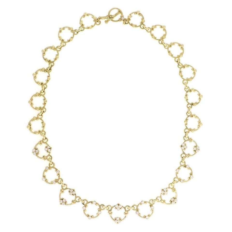 JUDITH RIPKA 1.00CT DIAMOND 18K YELLOW GOLD CIRCLE LINK NECKLACE (1 of 2)