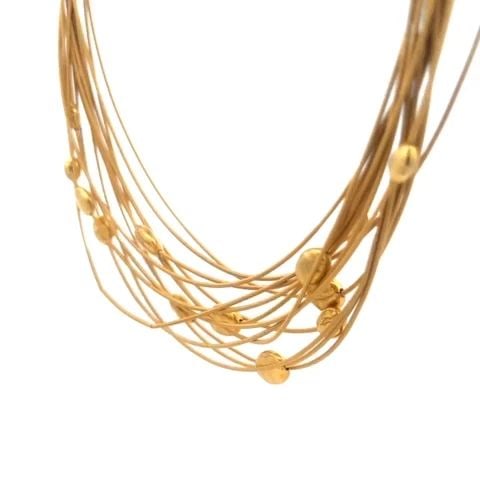 MARCO BICEGO SIVIGLIA GOLD NECKLACE BEAD MOTIFS 18K YELLOW MULTISTRAND COLLAR (1 of 1)