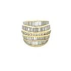 KRYPELL DIAMOND GOLD RING 18K YELLOW LARGE DOME STYLE BAGUETTE & ROUND (1 of 1)