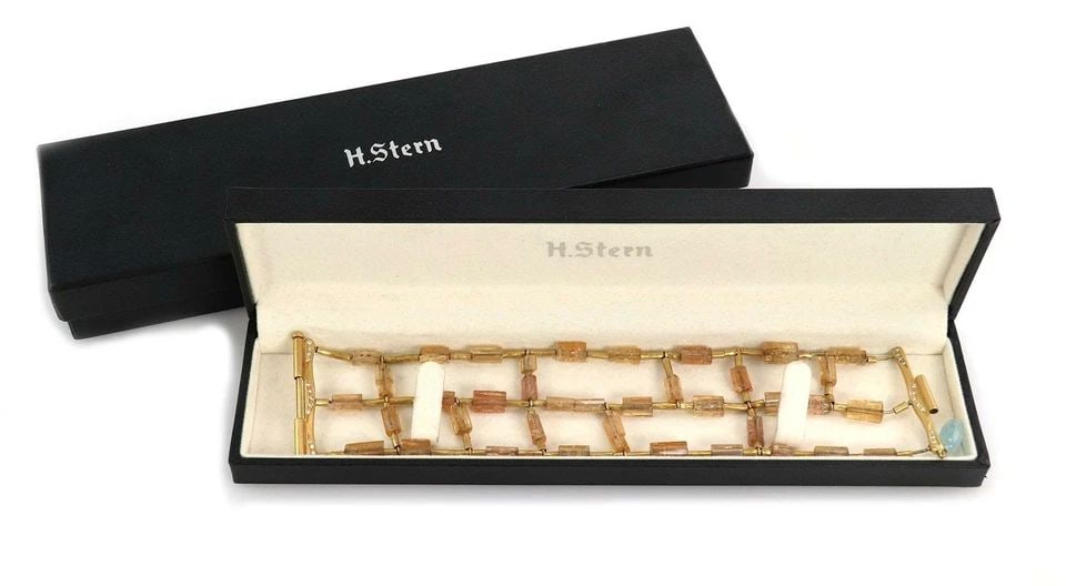 H.STERN DIAMOND & GEMS18K YELLOW GOLD 3 STRAND WIDE BRACELET W/BOX (1 of 2)