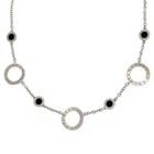 BVLGARI ONYX 18K WHITE GOLD ENGRAVED 7 LARGE SMALL CIRCLE MOTIF NECKLACE (1 of 1)