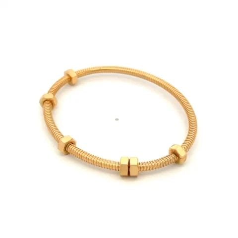 CARTIER ECROU DE CARTIER 18K PINK GOLD SCREW NUT BANGLE SIZE 18 CERT BOX: CARTIER ECROU DE CARTIER 18K PINK GOLD SCREW NUT BANGLE SIZE 18 CERT BOX From Cartier's Ecrou de Cartier Collection, this bold and daring authentic bangle embodies a limitless style, it is crafted