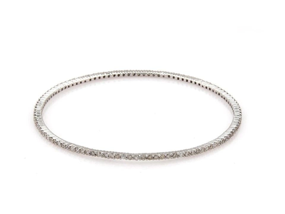 ELEGANT 14K TRICOLOR GOLD 5.25CTW DIAMOND SET OF 3 BANGLES (1 of 1)