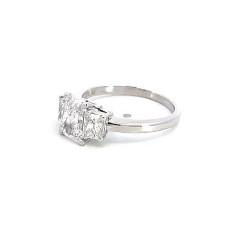 DIAMOND ENGAGEMENT RING PLATINUM RADIANT CUT 1.11CT W/ACCENT GIA (1 of 2)