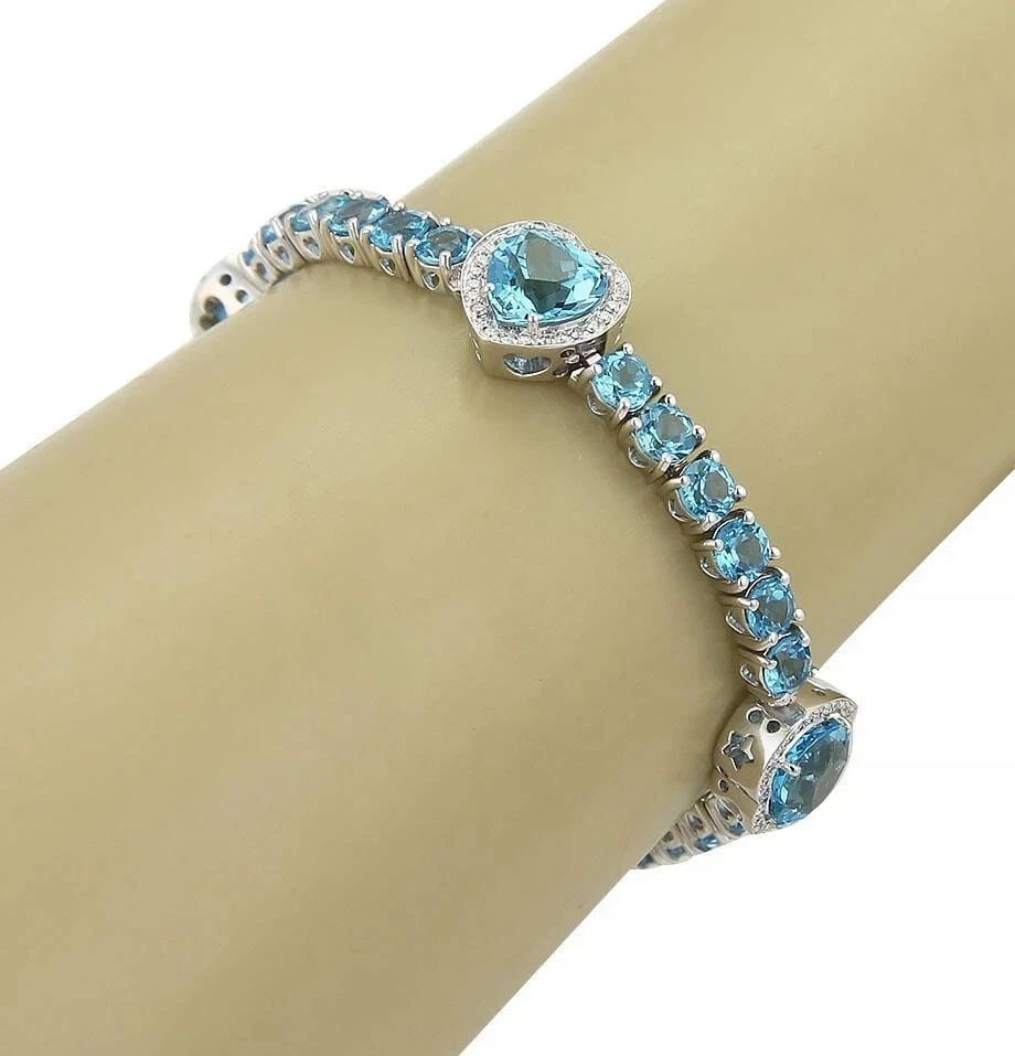 PASQUALE BRUNI DIAMOND BRACELET GEMSTONE 18K WHITE GOLD HEART MOTIFS (1 of 2)