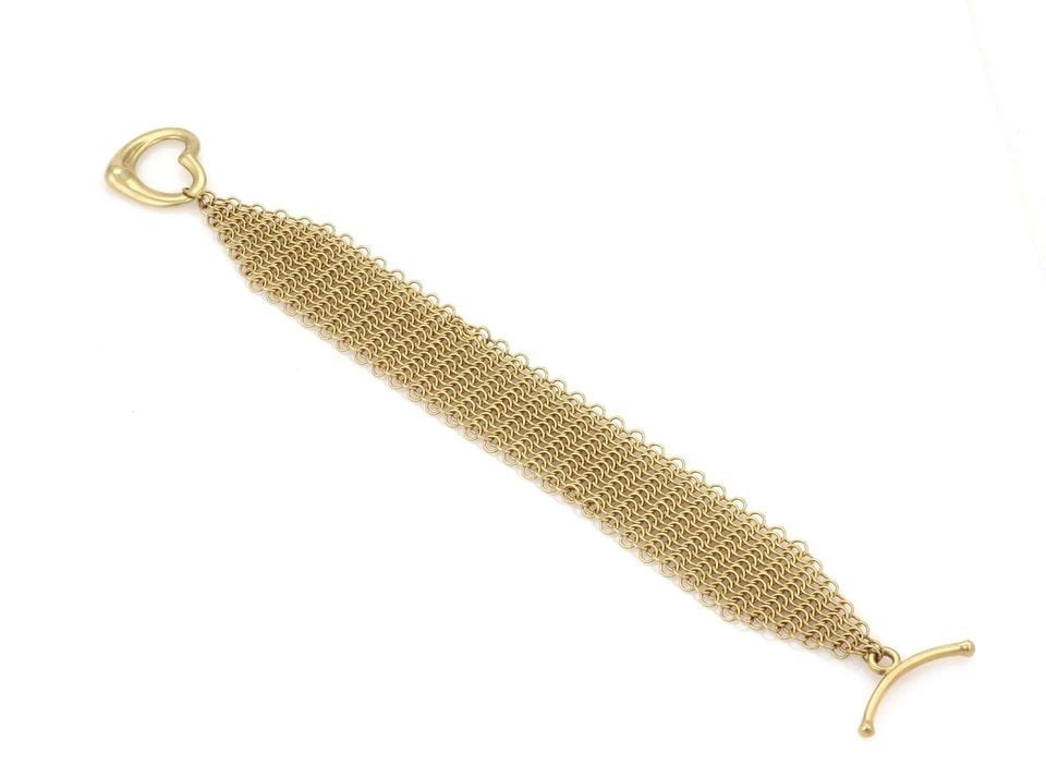 TIFFANY & CO PERETTI GOLD BRACELET 18K YELLOW OPEN HEART CHAIN TOGGLE CLASP (1 of 1)