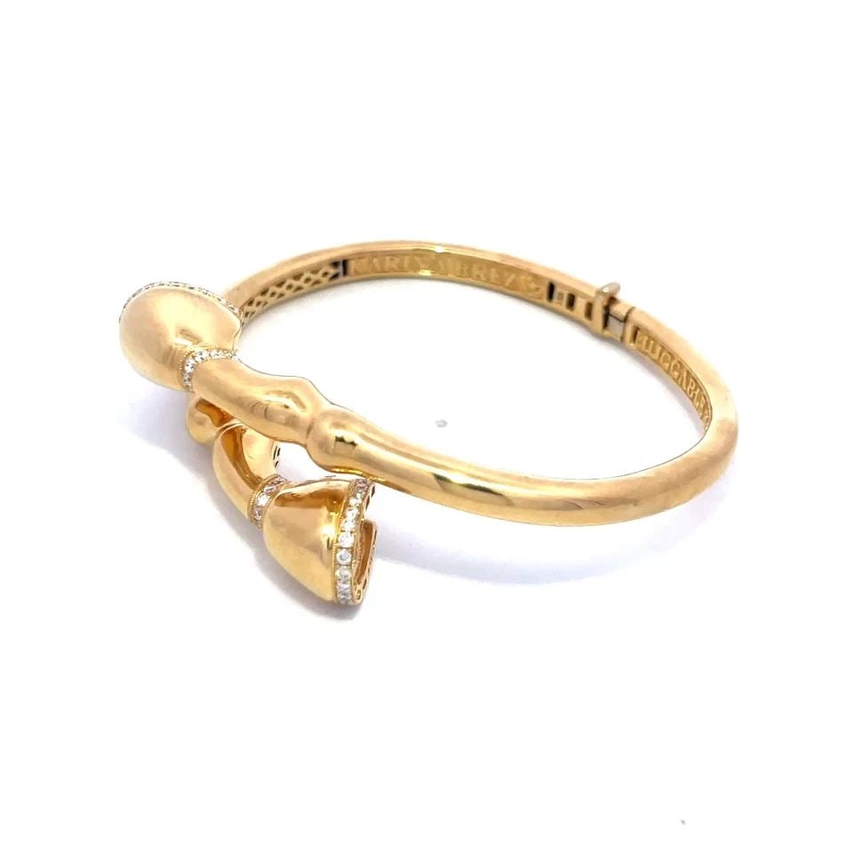 KARINA BREZ DIAMOND GOLD BRACELET BYPASS HORSE HOOVES FLEX BANGLE (1 of 2)