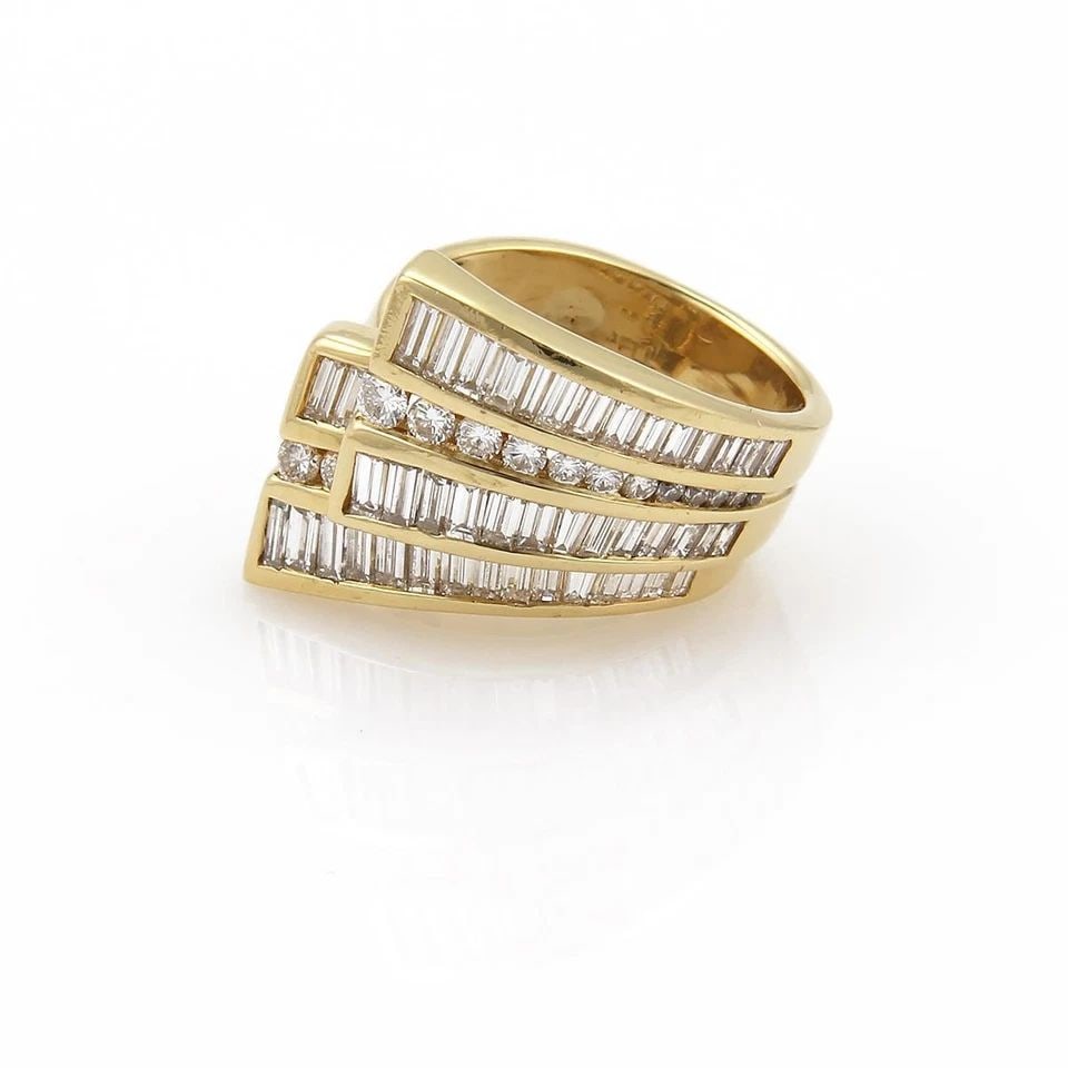 CHARLES KRYPELL 2.70CT DIAMOND 18K YELLOW GOLD DOUBLE RIBBON BAND RING (1 of 1)