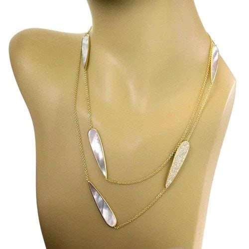 IPPOLITA DIAMOND & MOP NECKLACE 18K GOLD 40" LONG (1 of 1)