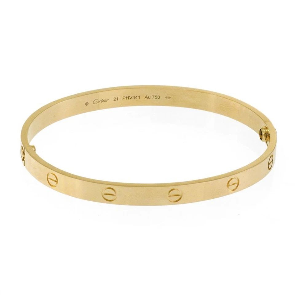 CARTIER LOVE 18K YELLOW GOLD CLASSIC MODEL BANGLE SIZE 21 W/SCREWDRIVER PAPER (1 of 2)