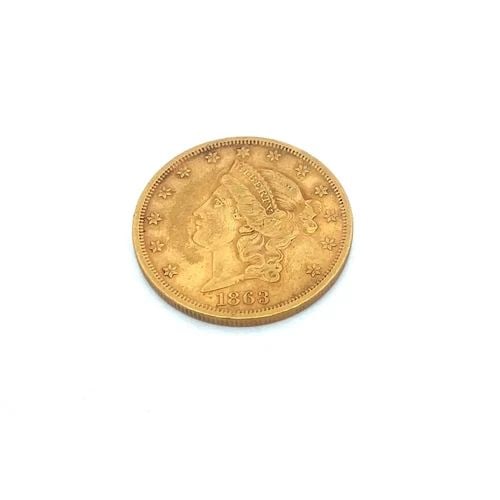 1863-S $20 GOLD COIN LIBERTY DOUBLE EAGLE CIVIL WAR (1 of 1)
