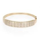 STUNNING 4 CARATS DIAMOND 14K YELLOW GOLD FANCY DOME BANGLE BRACELET (1 of 1)