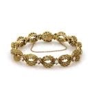 18K YELLOW GOLD DIAMOND OPEN TEXTURED FLORAL LINK BRACELET (1 of 1)