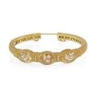 JUDITH RIPKA DIAMOND 18K YELLOW GOLD CANARY YELLOW 3 STONE CUFF BRACELET (1 of 1)