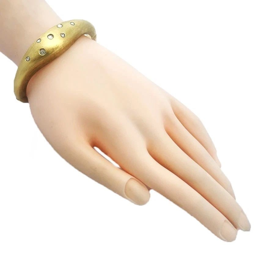 MARCO BICEGO DIAMOND GOLD BRACELET 18K YELLOW HINGED DOME BANGLE (1 of 1)