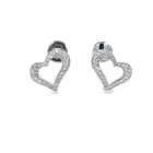 PIAGET DIAMOND GOLD STUD EARRINGS HEART 18K WHITE PAVE SET (1 of 1)