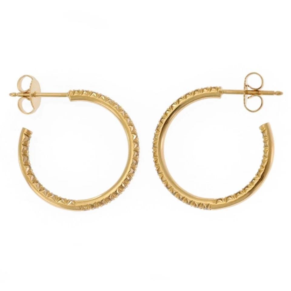 TIFFANY & CO. INSIDE OUT DIAMOND 18K YELLOW GOLD SMALL HOOP EARRINGS: TIFFANY & CO. INSIDE OUT DIAMOND 18K YELLOW GOLD SMALL HOOP EARRINGS Tiffany & Co. Inside Out Diamond 18k Yellow Gold Small Hoop Earrings Description This is an authentic pair of earrings from Tiffany