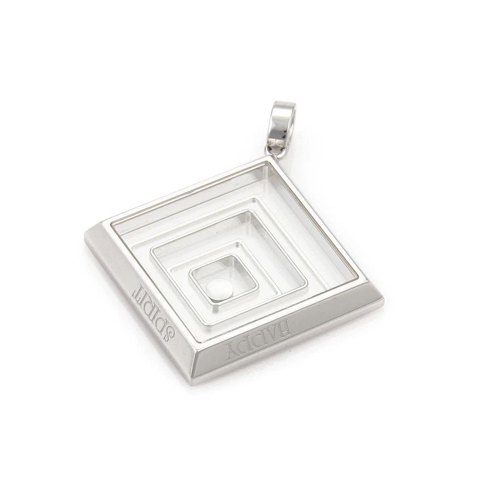 CHOPARD HAPPY SPIRIT DIAMOND 18K WHITE GOLD TRIPLE SQUARE MAZE PENDANT: CHOPARD HAPPY SPIRIT DIAMOND 18K WHITE GOLD TRIPLE SQUARE MAZE PENDANT Chopard Happy Spirit Diamond 18k White Gold Triple Square Maze Pendant Description This is an authentic pendant by Chopard from t