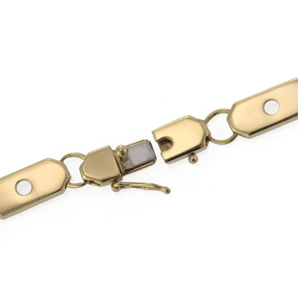 HENRY DUNAY 18K YELLOW GOLD BAR LINK BRACELET 8.25" LONG (1 of 2)