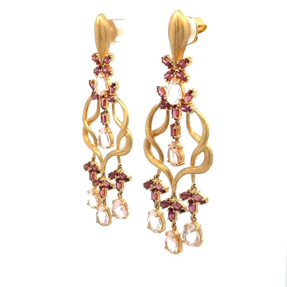 CARLA AMORIM CHANDELIER EARRINGS TOURMALINE 18K YELLOW GOLD (1 of 1)