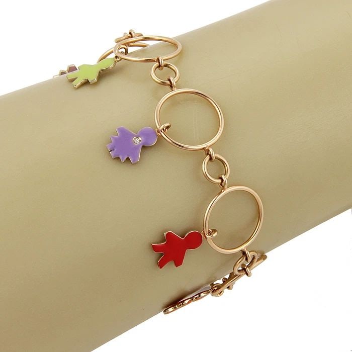 ROBERTA PORRATI GOLD BRACELET BABY CARACOL 18K YELLOW DIAMOND CHARM $5,150 NEW (1 of 1)