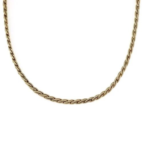 TIFFANY & CO. GERMANY CHAIN 14K YELLOW GOLD 3MM TEXTURED BRAIDED NECKLACE (1 of 1)