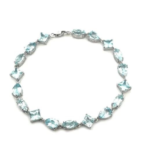 H. STERN AQUAMARINE GOLD BRACELET 18K WHITE ASSORTED SHAPE LINKS (1 of 1)