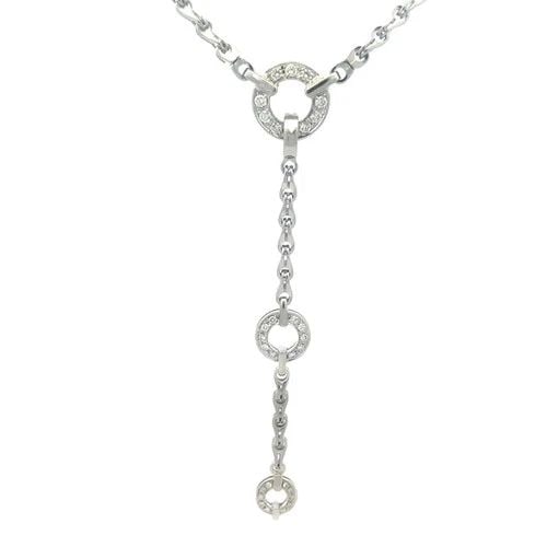 DI MODOLO TRIADRA DIAMOND GOLD NECKLACE 18K WHITE LARIAT CIRCLE MOTIFS: DI MODOLO TRIADRA DIAMOND GOLD NECKLACE 18K WHITE LARIAT CIRCLE MOTIFS The Di Modolo Triadra Collection diamond gold necklace is a stunning piece of fine jewelry featuring a lariat style with 3 circle