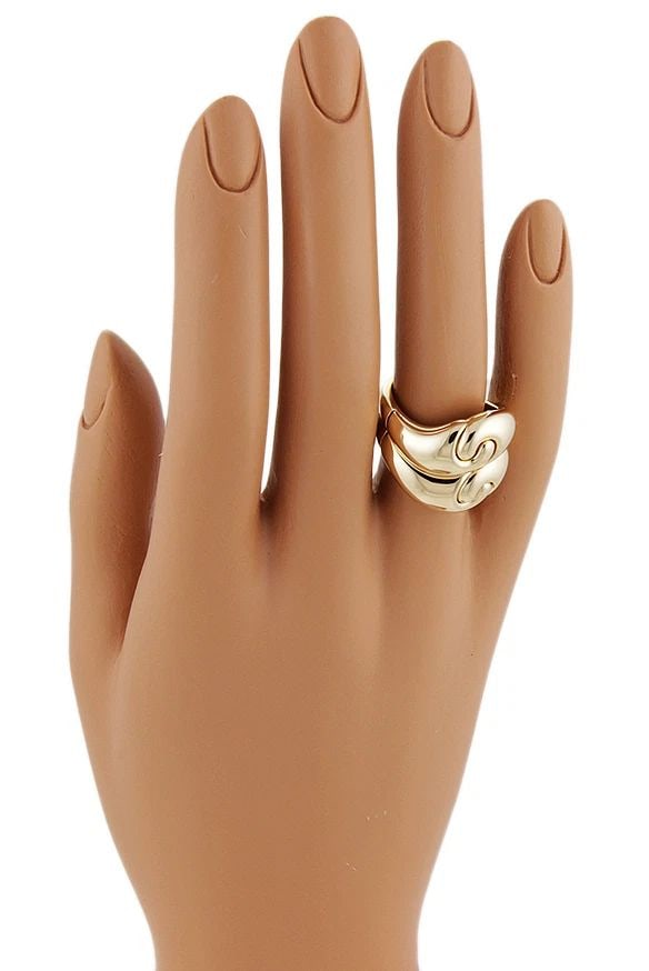 MARINA B GOLD RING 18K YELLOW DOUBLE YING YANG STYLE (1 of 2)