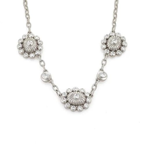 DORIS PANOS 1.20CT DIAMOND FLORAL CHAIN NECKLACE (1 of 1)