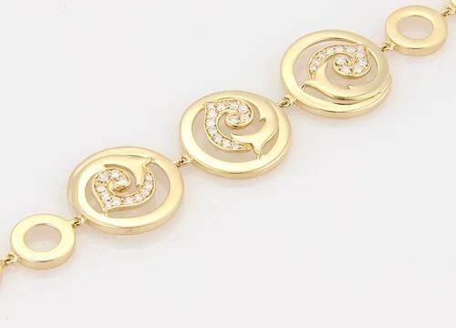 DIAMOND GOLD BRACELET 18K YELLOW ASSORTED STYLE CIRCULAR STYLE LINKS (1 of 1)