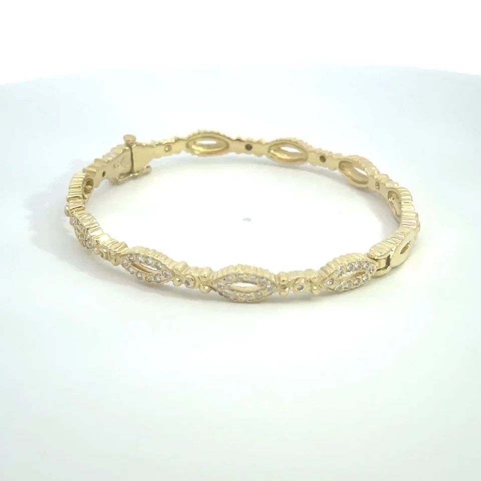 BANGLE DORIS PANOS DIAMOND 18K YELLOW GOLD 5MM WIDE FANCY HINGE (1 of 2)