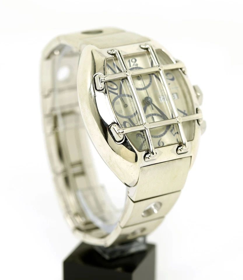 VAN DER BAUWEDE QUARTERBACK MEN'S WATCH STERLING SILVER HEFTY CHRONOGRAPH (1 of 2)