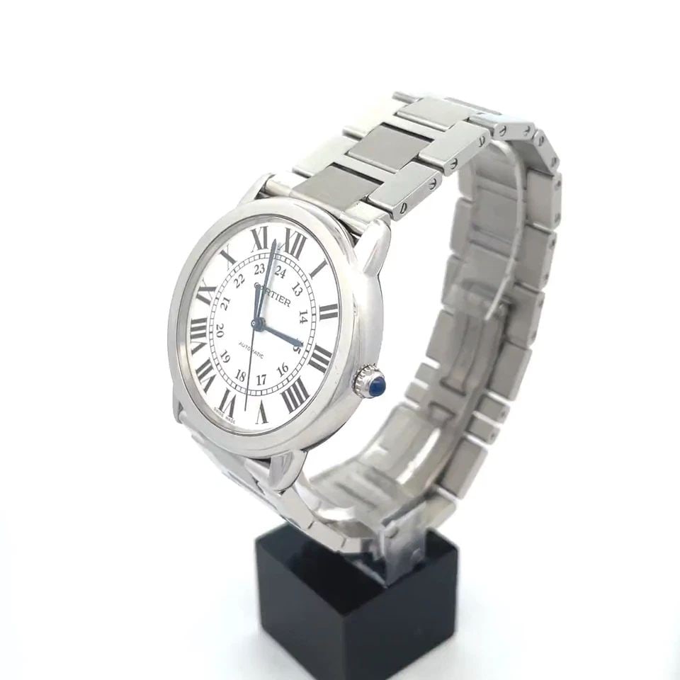 CARTIER RONDE SOLO STAINLESS STEEL AUTOMATIC MEN'S WATCH WSRN0012 WITH CARD (1 of 2)